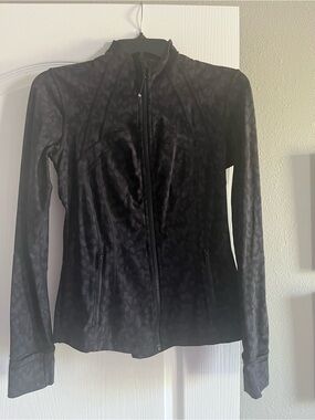 Women's Athleta Black Leopard Zip-Front Active Jacket